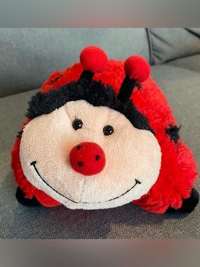 Pillow Pets Pee Wees Ms. Lady Bug Plush Stuffed Animal Pillow 2010 Red Black 11"